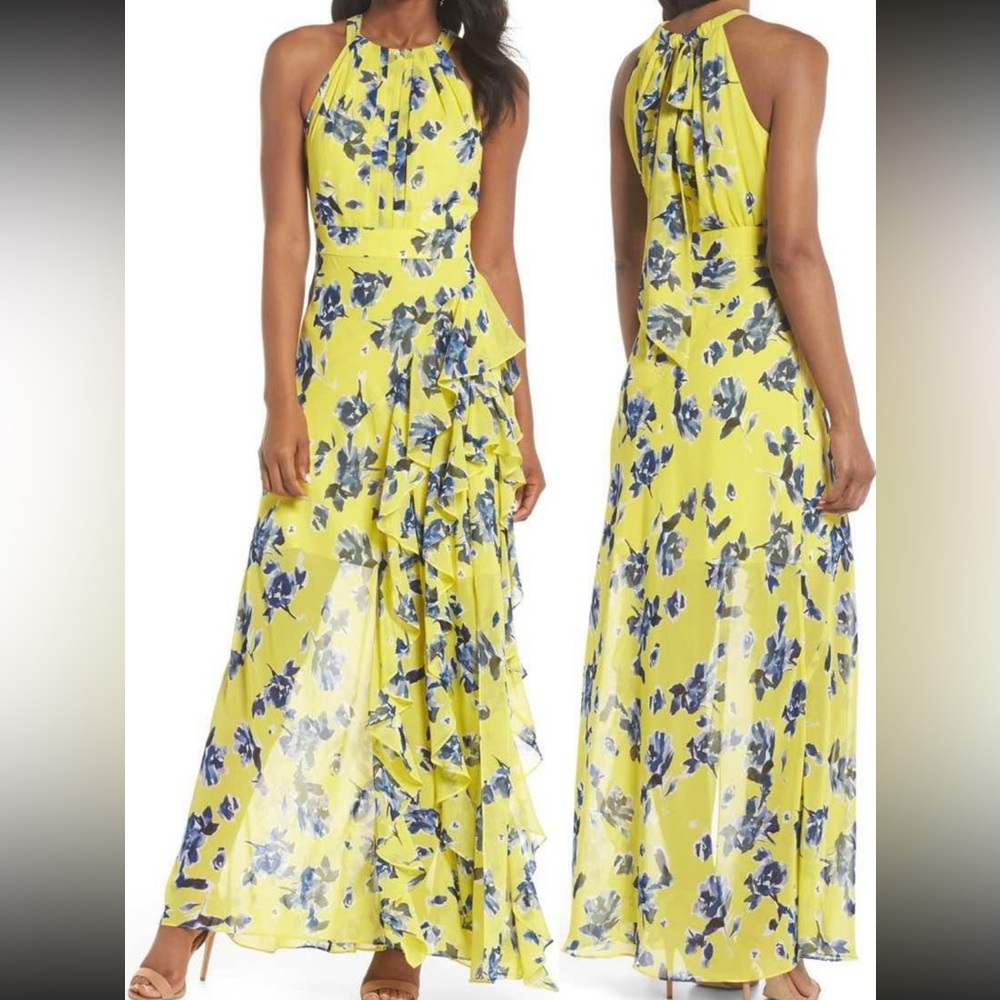 WEEKEND SALE ☀️ Eliza J Halter Ruffle Maxi Dress